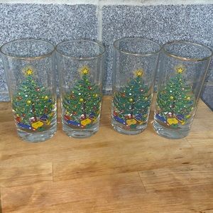 Cuthbertson Vintage Christmas Tree Glasses Set of Four